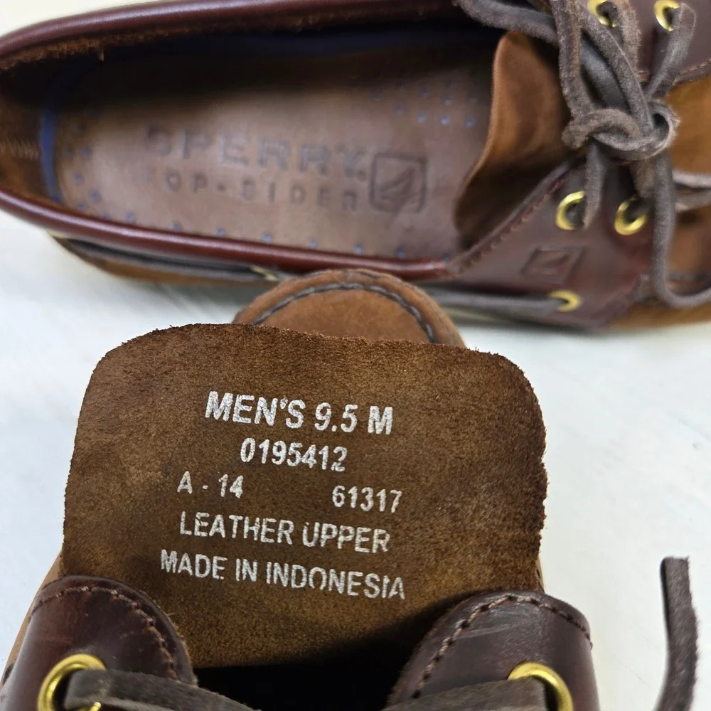 Sperry Top-Sider Authentic Men's Size 9.5 M Brown Leather Suede Boat Shoes